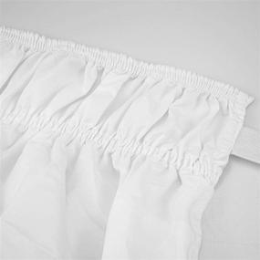 img 3 attached to 🛏️ Tebery White Microfiber Ruffle Bed Skirt: Easy-Fit Elastic Dust Ruffle, 15-Inch Drop, Twin Size - Wrinkle and Fade Resistant