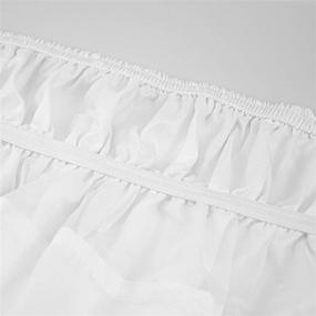 img 2 attached to 🛏️ Tebery White Microfiber Ruffle Bed Skirt: Easy-Fit Elastic Dust Ruffle, 15-Inch Drop, Twin Size - Wrinkle and Fade Resistant
