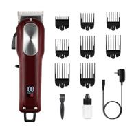 💇 cordless hair clippers for men - suprent professional hair cutting kit with 2000mah lithium-ion battery, titanium ceramic blade, lock-in length hair trimmer (red) logo