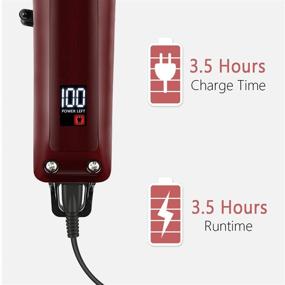 img 1 attached to 💇 Cordless Hair Clippers for Men - SUPRENT Professional Hair Cutting Kit with 2000mAh Lithium-Ion Battery, Titanium Ceramic Blade, Lock-In Length Hair Trimmer (Red)