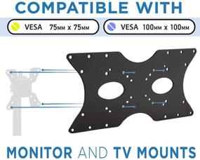 img 2 attached to Enhance Your Display Flexibility with Mount-It! VESA Mount Adapter Plate - Expanding Compatibility for Monitors and TVs: Converts 75x75, 100x100, 200x200 to 400x200 mm Patterns - Includes Hardware, Durable Heavy-Gauge Steel Design