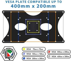 img 1 attached to Улучшите гибкость отображения с пластиной адаптера для крепления VESA Mount-It! - Расширение совместимости для мониторов и телевизоров: преобразует шаблоны 75x75, 100x100, 200x200 в 400x200 мм - В комплекте крепежные элементы, прочный стальной дизайн высокой толщины.