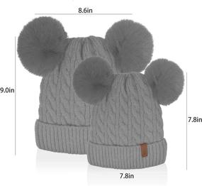 img 2 attached to 👩 Adorable Mom and Baby Matching Knit Hats for Winter Fun - Perfect for Boys, Girls, Mothers, and Sons!