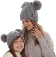 👩 adorable mom and baby matching knit hats for winter fun - perfect for boys, girls, mothers, and sons! logo