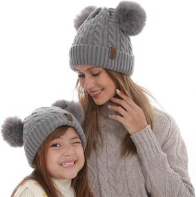 img 4 attached to 👩 Adorable Mom and Baby Matching Knit Hats for Winter Fun - Perfect for Boys, Girls, Mothers, and Sons!