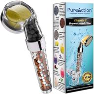 💧 pureaction vitamin c shower head filter: hard water softener with hose & replacement filters - chlorine & flouride filter - hair loss & dry skin solution logo