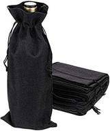 12 black burlap wine bags with drawstring for wedding, party favors, christmas & wine tasting логотип