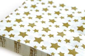 img 3 attached to Gold Star Decorative Print Luncheon Napkins - 6.5 Inch, Disposable Paper Napkins for Lunch Party, Dinner Buffet, Weddings, Birthdays, & New Year's Eve Celebration Decorations - Pack of 40