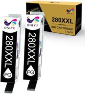 🖨️ high-quality onlyu compatible ink cartridge for canon 280 pgi-280 xxl ink printer (2 pgbk) - perfect for pixma tr7520 tr8520 ts6120 ts6320 ts9120 ts9521c ts8120 ts8220 ts9520 logo