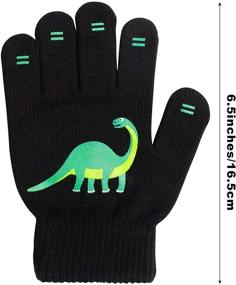 img 3 attached to 🦖 SunneeHome 4 Pack Kids Magic Stretch Knitted Dinosaur Winter Gloves for Boys - Ideal Toddler Children Christmas Gift