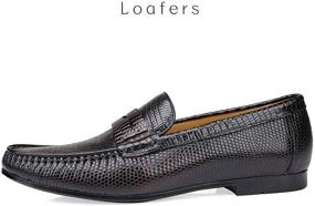 img 1 attached to 🐊 Cowhide Leather Loafers with Crocodile Print: Stylish Men's Shoes