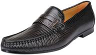 🐊 cowhide leather loafers with crocodile print: stylish men's shoes logo