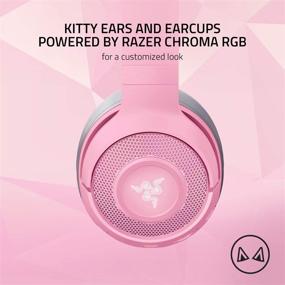 img 3 attached to 🎧 Renewed Razer Kraken BT Kitty Edition: Bluetooth 5.0-40ms Low Latency Connection - Custom 60mm Drivers - Beamforming Microphone - Powered by Razer Chroma - Rose Quartz
