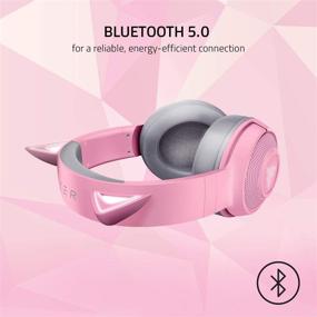 img 2 attached to 🎧 Renewed Razer Kraken BT Kitty Edition: Bluetooth 5.0-40ms Low Latency Connection - Custom 60mm Drivers - Beamforming Microphone - Powered by Razer Chroma - Rose Quartz