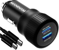 ⚡️ maninam super fast usb c car charger - samsung s21 s20 ultra note 20 10 plus - super fast charging 2.0 [73w turbotive] pro 55w pps charger adapter - iphone 12 11 macbook laptops logo