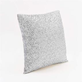 img 1 attached to Silver Sparkling Sequin Throw Pillows - Glitzy Sequin Decor Cushion Covers for Party/Christmas, Hidden Zipper Design, 18 inch Square (45 cm), Pack of 2, Silver