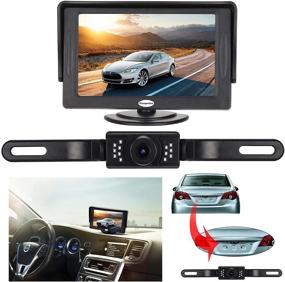 img 4 attached to 📷 Universal Car Rear-View Backup Camera Kit + Waterproof License Plate Camera & 4.3" LCD Monitor