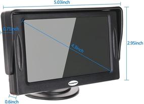 img 2 attached to 📷 Universal Car Rear-View Backup Camera Kit + Waterproof License Plate Camera & 4.3" LCD Monitor