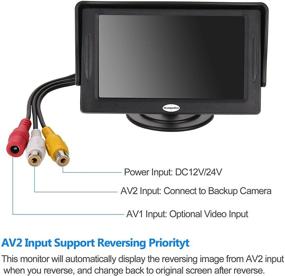 img 3 attached to 📷 Universal Car Rear-View Backup Camera Kit + Waterproof License Plate Camera & 4.3" LCD Monitor