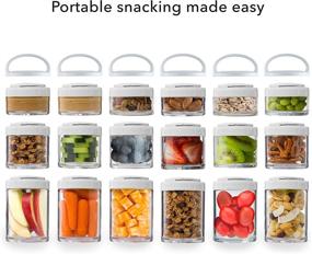 img 3 attached to 🥣 Convenient and Versatile: Whiskware Stackable Tritan Plastic Snack Pack in Teal - Includes 1/4 cup, 1/2 cup, and 2/3 cup