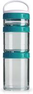 🥣 convenient and versatile: whiskware stackable tritan plastic snack pack in teal - includes 1/4 cup, 1/2 cup, and 2/3 cup logo