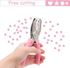 img 3 attached to Taxutor Set of 2 1/16 inch Metal Handheld Circle Paper Punch Punchers with Scissor for Gift Tags - Small, Mini, Tiny, Soft-Handled Tool