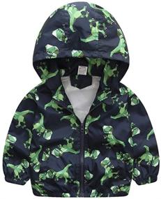 img 4 attached to 🦖 Cute and Durable Little Cartoon Dinosaur Windproof Outerwear - Boys' Jackets & Coats