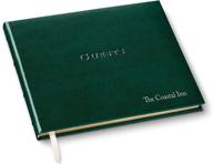 📚 stylish and customizable gallery leather guest book in acadia green 7"x9 logo