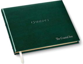 img 3 attached to 📚 Stylish and Customizable Gallery Leather Guest Book in Acadia Green 7"x9