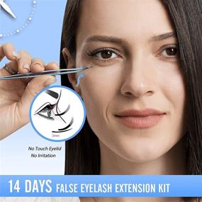 img 3 attached to DIY Eyelash Extension Kit: LANKIZ 14 Days Individual Lashes, 100pcs Cluster Lashes, Pro Glue & Tweezers