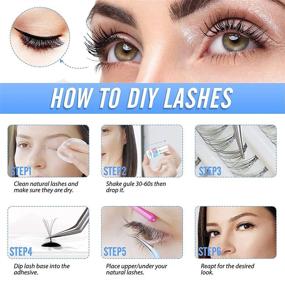 img 2 attached to DIY Eyelash Extension Kit: LANKIZ 14 Days Individual Lashes, 100pcs Cluster Lashes, Pro Glue & Tweezers