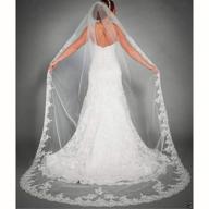 💍 ursumy beautiful ivory cathedral veil with floral lace, soft tulle, and comb - 118 inch, perfect for brides logo