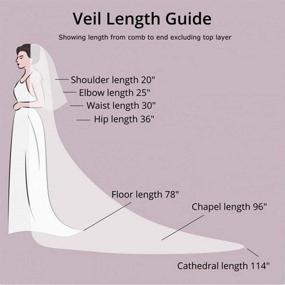 img 1 attached to 💍 Ursumy Beautiful Ivory Cathedral Veil with Floral Lace, Soft Tulle, and Comb - 118 inch, Perfect for Brides