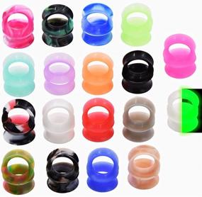 img 1 attached to Oyaface 2G-25mm Mixed Colors Silicone Flesh Tunnels Ear Gauges Stretchers Expander Plugs Piercing Jewelry Set - Extra Soft