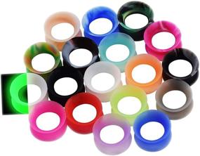 img 4 attached to Oyaface 2G-25mm Mixed Colors Silicone Flesh Tunnels Ear Gauges Stretchers Expander Plugs Piercing Jewelry Set - Extra Soft