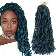 👸 premium 18 inch faux locs crochet hair- 6 packs of soft goddess locs natural crochet braids hair for black women in 1b/dgreen color logo