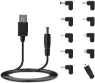 uxwen universal usb to dc 5v power cord with 10 connector tips (5.5x2.1mm, 5.5x2.5mm, 4.8x1.7mm, 4.0x1.7mm, 4.0x1.35mm, 3.5x1.35mm, 3.0x1.1mm, 2.5x0.7mm, micro usb, type-c, mini usb) logo