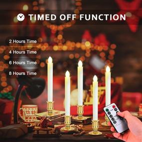 img 3 attached to 🕯️ INAROCK Window Candles 12 Pack - Flameless Electric Candle Lights with Remote Timers, Battery Operated Flickering Candle Light. Includes Removable Holders and Suction Cups for Thanksgiving and Christmas Decorations
