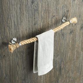 img 4 attached to 🛁 Nautical Rope Towel Racks - Stylish Bathroom Wall Mounted Decor