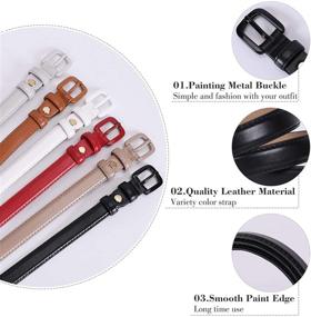 img 2 attached to Skinny Leather Buckle WHIPPY Inches Women's Accessories for Belts