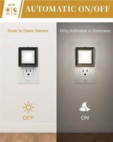 img 1 attached to 🌙 Vintage LED Night Light - DORESshop Plug-in, Dusk-to-Dawn Sensor, Daylight 5000K Dimmable Sleep Nightlight, Adjustable Brightness 0-60lm - Ideal for Nursery, Bedroom, Hallway, Kitchen - 2 Pack