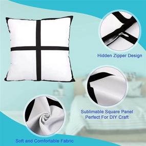 img 2 attached to 🛏️ Set of 4 Sublimation Pillow Cases - Blank Pillow Covers for Printing (17.7 x 17.7 Inch) - No Insert Included