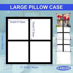 img 3 attached to 🛏️ Set of 4 Sublimation Pillow Cases - Blank Pillow Covers for Printing (17.7 x 17.7 Inch) - No Insert Included