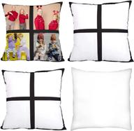 🛏️ set of 4 sublimation pillow cases - blank pillow covers for printing (17.7 x 17.7 inch) - no insert included logo