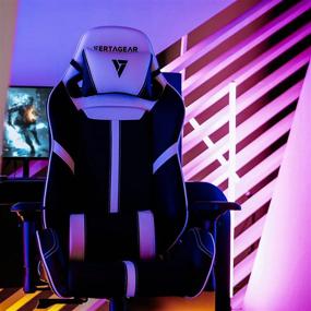 img 3 attached to Premium Large Gaming Chair: Vertagear VG-SL5000_WT S-Line 5000 in Black/White