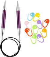 🧶 knitter's pride zing circular knitting needles us 17 (12mm) 47 inch bundle with 10 artsiga crafts stitch markers - versatile and convenient! logo