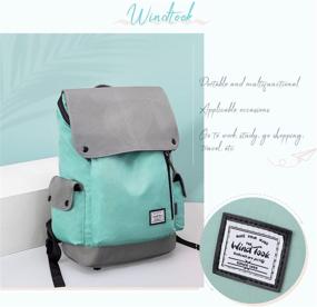 img 1 attached to 🎒 WindTook 15 Inch Cyan Backpack: Stylish, Functional, and USB-Charging for Women, Teens, Girls - Ideal for School, Travel, Work