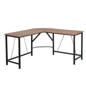 img 4 attached to Amazon Basics L Shape 55 Inch Natural Furniture for Home Office Furniture