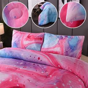 img 1 attached to Sisher Comforter Watercolor Marble Bedding