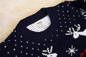 img 3 attached to Adorable Children's Knitted Fireplace Reindeer Christmas Sweaters for Boys